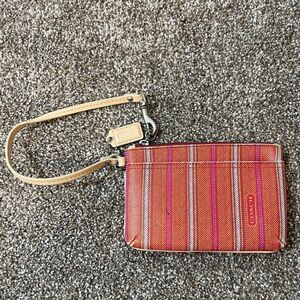 Coach Striped Wristlet